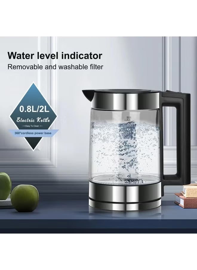 2L Electric Kettle with 0.8L Steam Tea Pot