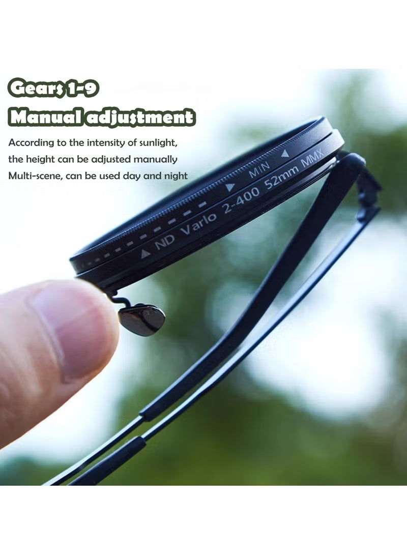 9 Gear Adjustable Tint Round Polarized Sunglasses